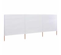 Paravento a 3 Pannelli in Tessuto 400x160 cm Bianco Sabbia