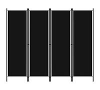 Paravento a 4 Pannelli, divisorio pieghevole per privacy, 200x180 cm, telaio in ferro verniciato e tessuto in poliestere, paravento camera da letto e soggiorno