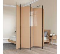 Paravento a 5 Pannelli Beige 250 x 220 cm Tessuto | Divisorio pieghevole, struttura in ferro, tessuto traspirante, solo uso interno, 5,22 kg, privacy