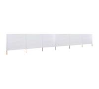 Paravento a 6 Pannelli in Tessuto 800x160 cm Bianco Sabbia