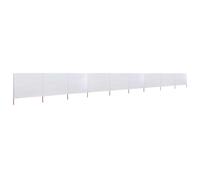 Paravento a 9 Pannelli in Tessuto 1200x120 cm Bianco Sabbia