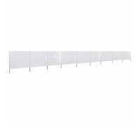 Paravento a 9 Pannelli in Tessuto 1200x160 cm Bianco Sabbia