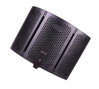 Paravento Antivento per Microfono da Scrivania, Pieghevole Nero | Rete Fine, ABS e Spugna, Setup Portatile per Voce fuori Campo e Registrazione Danza