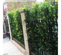 Paravento artificiale in bambù per esterni, con alberi di bambù artificiali, divisorio per la privacy, divisorio per la privacy, per giardino e giardino, dimensioni 1 m, colore: base 0,5 m, 8 pali