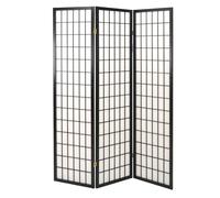 Paravento carta di riso a 3 ante nero 45xh180 cm Nero