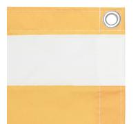 Paravento da Balcone Bianco e Giallo 75x300 cm Tessuto Oxford