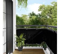 Paravento da Balcone Nero 75x700 cm 100% Poliestere Oxford