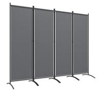 Paravento Da Esterno E Interno A 4 Pannelli Pieghevole, 221x50x172cm, Grigio Scuro