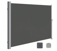 Paravento da Esterno, Tenda da Sole Laterale, Antiruggine, Estensibile, 200 x 350 cm, Frangivista, Parasole Ombreggiante, Tenda da Esterno Balcone Terrazzo Giardino, Antracite/Beige/Grigio Chiaro [Tel