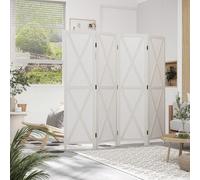 Paravento da Interno a 4 Pannelli Pieghevole, 182x170 cm Separé Divisorio per Ambienti Interno in Legno per Casa, Soggiorno e Ufficio, Bianco Descrizione:Cerchi un angolo riservato? Il nostro paravent