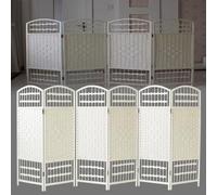 paravento da interno Divisorio da parete a 6 pannelli bianco, schermo per la privacy pieghevole di altezza 50 70 90 100 120 cm per la separazione degli(C,W 50 CM H 100 CM)