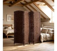 paravento da interno Parete Divisoria A 4 Pannelli, Altezza 50 70 90 100 120 150 CM, Paravento Privacy Pieghevole Marrone Scuro Per La Separazione(W H 30X110 cm)