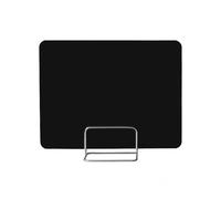 Paravento divisorio da scrivania in acrilico nero, 120 x 30 cm, paraspruzzi e deflettore d'esame, clip mobile inclusa, scudo protettivo trasparente per uffici e spazi studio