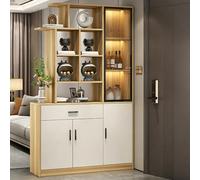 Paravento Divisorio for la Privacy in Legno con Contenitore, Divisorio dal Pavimento al Soffitto for una Maggiore Privacy in Sale da Tè, Caffetterie, Hotel e Monolocali(Wood Tone-right,100cm/39.3in)