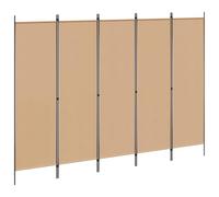 Paravento divisorio in tessuto beige, 250 x 180 cm, pieghevole, autoportante, per camera da letto, soggiorno, ufficio, interni, privacy
