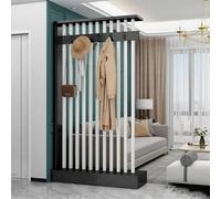 Paravento divisorio per ambienti autoportante in legno, colonna divisoria aperta per la privacy con ganci appendiabiti, per sale da tè, caffetterie, hotel e studi.(B,108cm/42.5in)