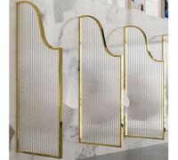 Paravento divisorio per orinatoi. Orinatoio maschile da parete con divisorio in vetro temperato e struttura in ferro multicolore(Gold)