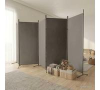 Paravento in tessuto antracite, 5 pezzi, 433 x 180 cm | Divisorio a 5 pannelli, design pieghevole, divisorio per stanze, protezione da sguardi, lato finestra, parete di sfondo