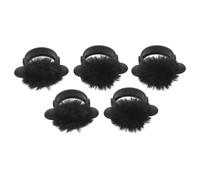 Paravento Magnetico per Microfono Lavalier Wireless Nero, 5 Pezzi | Copertura Pelosa in Plastica e Tessuto, Anti Polvere e Antivento, per Live Streaming e Canto Ktv