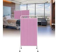 Paravento Medico Per La Privacy, Divisorio Per Ambienti, Divisorio Pieghevole Su Ruote Per Pronto Soccorso, Reparti E Monitoraggio In Terapia Intensiva - Barriera Temporanea Con Tende(Pink,3pcs)