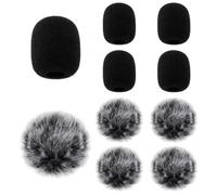 Paravento Microfono Pelo 10 pz. Parabrezza for microfono lavalier peloso e parabrezza in schiuma for la maggior parte dei microfoni con clip da bavero(Grey)