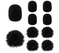 Paravento Microfono Pelo 10 pz. Parabrezza for microfono lavalier peloso e parabrezza in schiuma for la maggior parte dei microfoni con clip da bavero(Black)