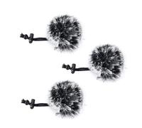 Paravento Microfono Pelo Confezione da 3 paravento for microfono peloso esterno antivento for lavalier con clip(3Pcs Gray)