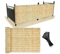 Paravento naturale per esterni, colore chiaro, decorativo, per cortile, recinzione, rotoli, divisorio da giardino, per veranda, piscina, stanza, parete, 91 x 700 cm