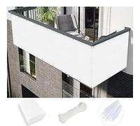 Paravento per balcone, 115 x 700 cm, protezione dal vento e dal sole, facile da installare, per veranda, cortile, terrazza, colore bianco