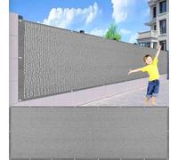 Paravento per balcone, 60 x 340 cm, protezione della privacy, con occhielli, corde e lacci, colore: grigio chiaro, barriera per la privacy per esterni