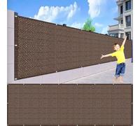 Paravento per balconi, 120 x 470 cm, protezione della privacy, protezione della privacy, con occhielli, corde e lacci, pannello per la privacy per esterni, colore marrone