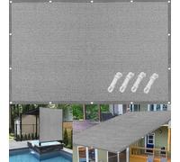 Paravento per balconi, 70 x 500 cm, protezione antivento per giardino e terrazza, con occhielli e lacci, colore grigio chiaro, ideale per proteggere il sole e la privacy.
