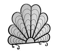 Paravento per caminetto a pannello singolo, a forma di piuma di pavone, protezione a prova di bambino in rete metallica per bruciatori di legna, focolare, caminetto, design moderno