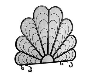 Paravento per caminetto a pannello singolo, a forma di piuma di pavone, protezione a prova di bambino in rete metallica per bruciatori di legna, focolare, caminetto, design moderno