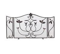 Paravento per camino a 3 pannelli, con rete protettiva, barriera di sicurezza per bruciatori a legna e fuochi aperti, protezione dalle scintille lavorata a mano