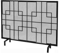 Paravento per camino in ferro battuto, copertura decorativa per la sicurezza e la protezione domestica, ideale per mantenere un ambiente sicuro
