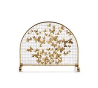 Paravento per camino, realizzato a mano, in ferro battuto, motivo farfalla 3D, recinzione decorativa ad arco, copertura in rete per animali domestici e camerette