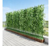 Paravento per esterni in finto bambù - Piante artificiali di bambù alte con fioriera, ideali per patio, balconi e giardini - Elemento decorativo divisorio resistente(50 cm Base+11 Bamboo,1.5m/4.9ft)