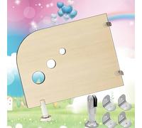Paravento per orinatoio per bambini, divisorio impermeabile per WC, montaggio a pavimento, divisorio per la privacy (legno, 600 x 750 mm)