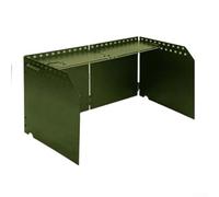 Paravento per stufa pieghevole regolabile per cucinare all'aperto, progettato per ridurre l'estinzione della fiamma dal vento (verde)