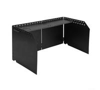 Paravento per stufa pieghevole regolabile per cucinare all'aperto, progettato per ridurre l'estinzione della fiamma dal vento (nero)