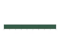 Paravento Pieghevole 9 Pannelli in Tessuto Non Tessuto Verde 1200x80 cm Schermo Contro Il Vento con Pali in Legno per Esterno