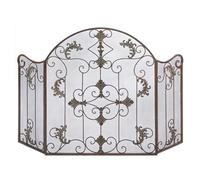 Paravento pieghevole a 3 pannelli, 130 x 80 cm, in ferro battuto, parascintille per camini a carbone, legno e a gas, elegante protezione contro le fiamme e decorazione di sicurezza