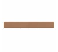 Paravento pieghevole a 6 pannelli 800 cm x 120 cm, paravento in tessuto non tessuto tortora con pali in legno per proteggere dal vento