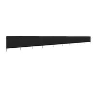 Paravento pieghevole a 9 pannelli, 1200 x 80 cm, colore: Nero | Tessuto non tessuto, Pali di legno, Protezione dal vento, Uso esterno