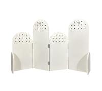 Paravento pieghevole corto, paraventi bifacciali a 4 pannelli, divisorio pieghevole in legno, for scuola, casa, asilo, ufficio(White)