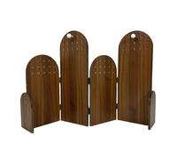 Paravento pieghevole corto, paraventi bifacciali a 4 pannelli, divisorio pieghevole in legno, for scuola, casa, asilo, ufficio(Brown)