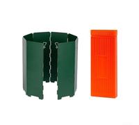 Paravento portatile per stufa con picchetti inclusi (10 verde (scatola)) | Design ottimale del flusso d'aria, porte di ventilazione inferiori, migliora la combustione, picchetti sicuri al suolo