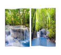 Paravento Separè 3 Pannelli 120,6x2,5xh180 cm Stampa Cascata Verde/Blu