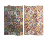 Paravento Separè 3 Pannelli 120,6x2,5xh180 cm Stampa Maioliche Multicolor